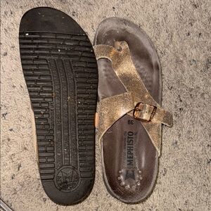 Mephisto Metallic Gold Sandals